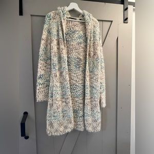 Long multi colored cardigan sweater